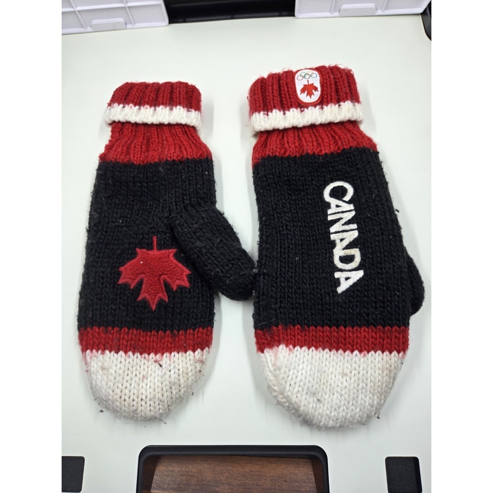 Hudsons Bay Mittens Canada Olympics Red Maple Leaf Gloves Youth One Size Adult S